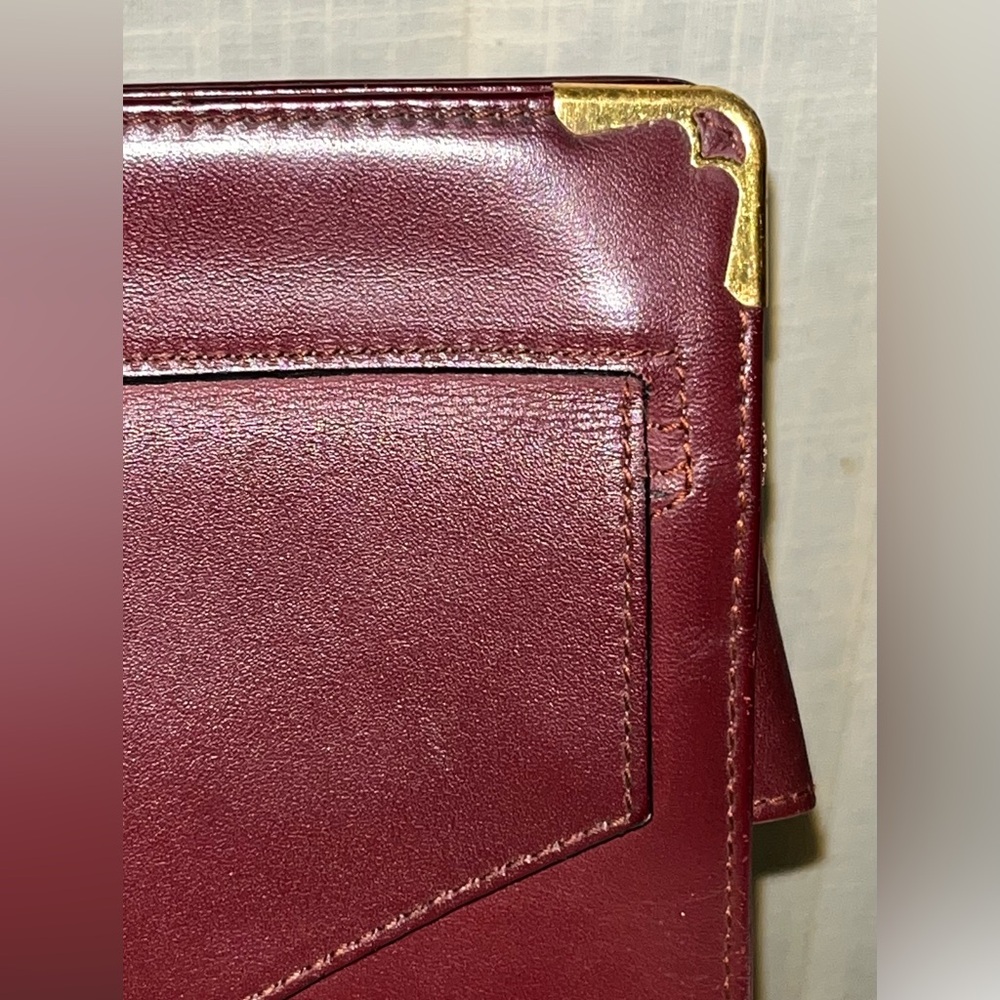 Vintage Cartier Leather Bordeaux Burgundy Clutch Wristlet - Picture 4 of 14